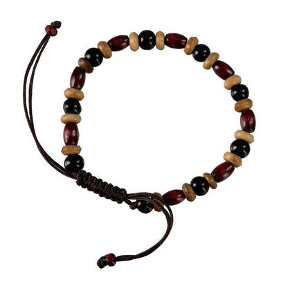 Bracelet tibétain perles de bois – Élégance naturelle artisanale du Népal