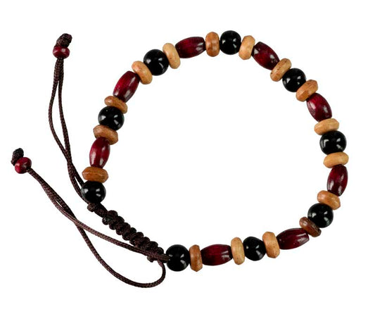 Bracelet tibétain perles de bois – Élégance naturelle artisanale du Népal