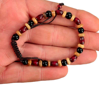 Bracelet tibétain perles de bois – Élégance naturelle artisanale du Népal