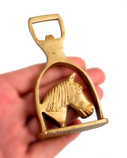 Décapsuleur Cheval En Laiton – Objet Artisanal De Collection