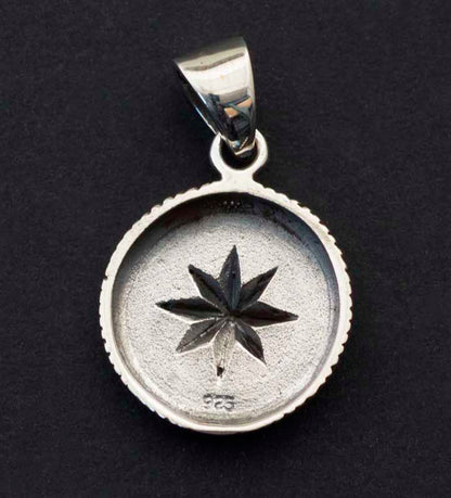 Petite médaille pendentif boussole rose des vents Windalf en argent massif 925 – Bijou ethnique ésotérique - Viking