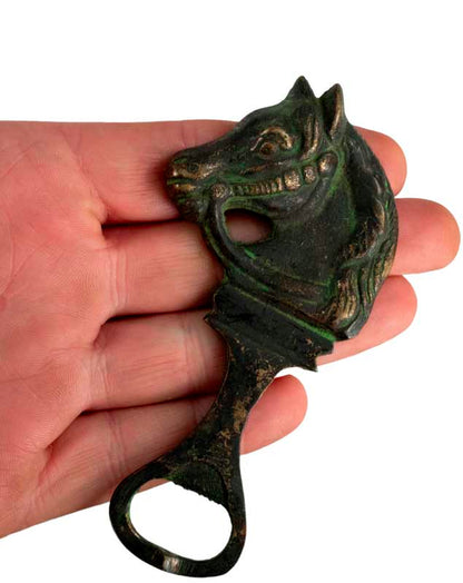Décapsuleur Tête De Cheval En Laiton – Objet Artisanal De Collection