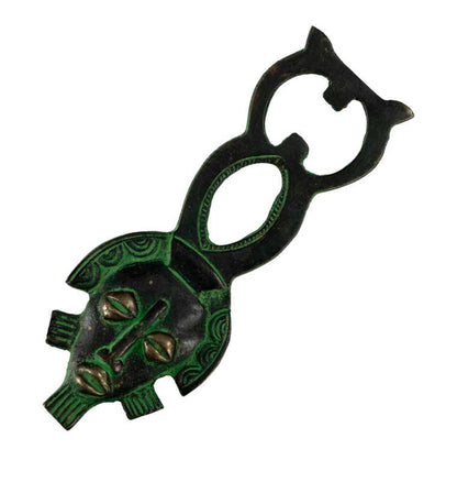 Décapsuleur Masque Africain En Laiton – Objet Artisanal Ethnique