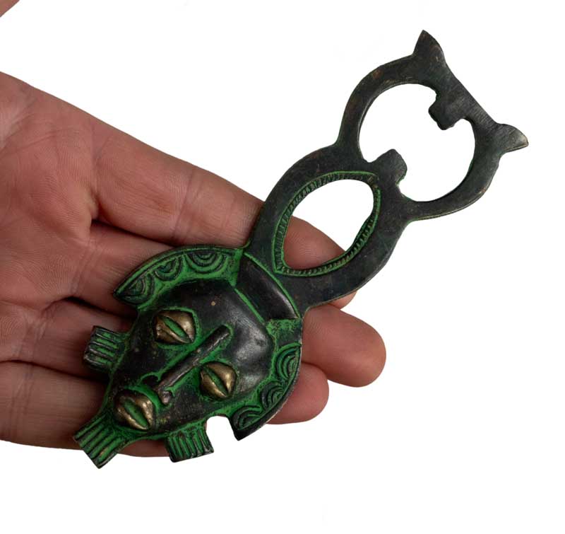 Décapsuleur Masque Africain En Laiton – Objet Artisanal Ethnique