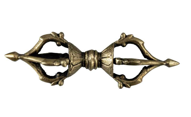 Dorje Vajra Tibétain En Laiton – Double Vajra Rituel Bouddhiste Du Népal