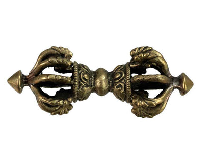 Dorje Vajra Tibétain En Laiton – Double Vajra Rituel Bouddhiste Du Népal