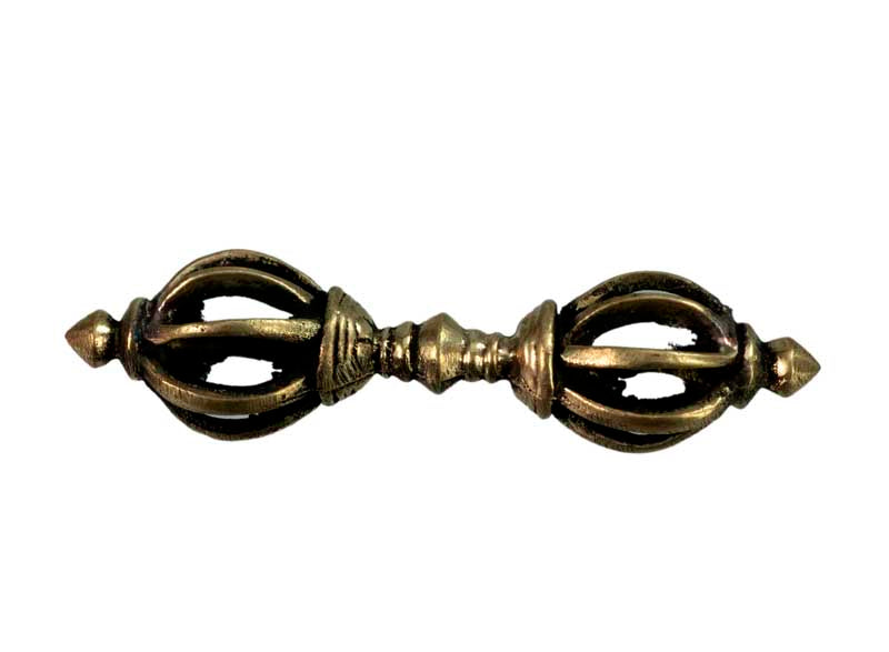 Vajra Dorje Tibétain En Laiton – Objet Rituel Bouddhiste Vajrayana Du Népal
