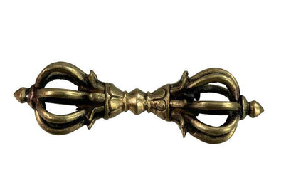 Double Vajra Dorje Tibétain En Laiton – Objet Rituel Bouddhiste Du Népal