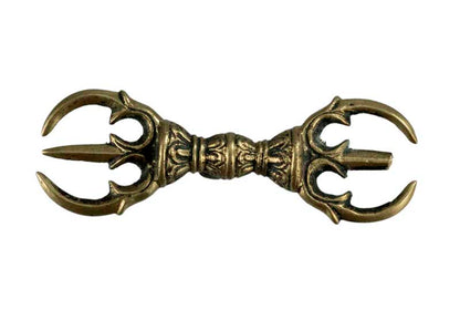 Vajra Dorje Ouvert Tibétain En Laiton – Objet Rituel Bouddhiste Du Népal
