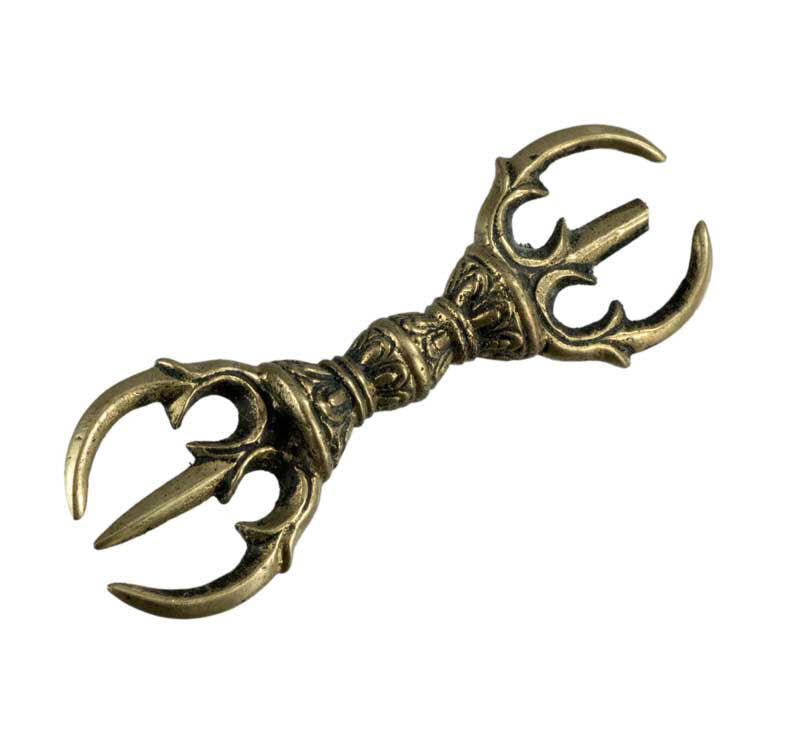 Vajra Dorje Ouvert Tibétain En Laiton – Objet Rituel Bouddhiste Du Népal
