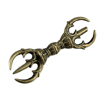 Vajra Dorje Ouvert Tibétain En Laiton – Objet Rituel Bouddhiste Du Népal