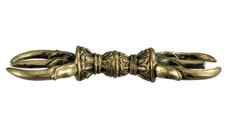 Vajra Dorje Ouvert Tibétain En Laiton – Objet Rituel Bouddhiste Du Népal