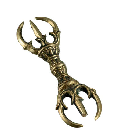 Vajra Dorje Ouvert Tibétain En Laiton – Objet Rituel Bouddhiste Du Népal