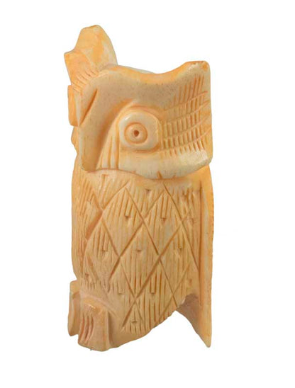 Figurine Chouette en Os – Artisanat Chinois Sculpté à la Main