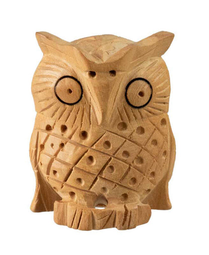 Figurine Chouette En Bois – Mini Sculpture Artisanale D'Inde