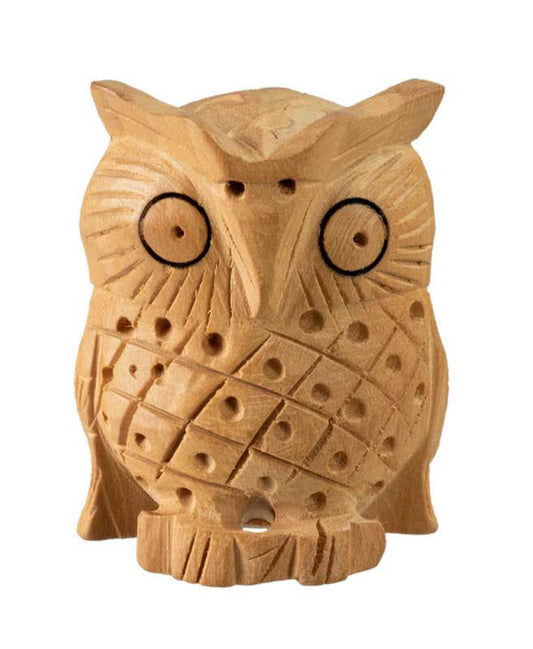 Figurine Chouette En Bois – Mini Sculpture Artisanale D'Inde