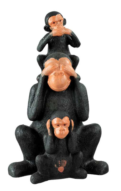 Statuette 3 Singes De La Sagesse En Résine – Décoration Asiatique