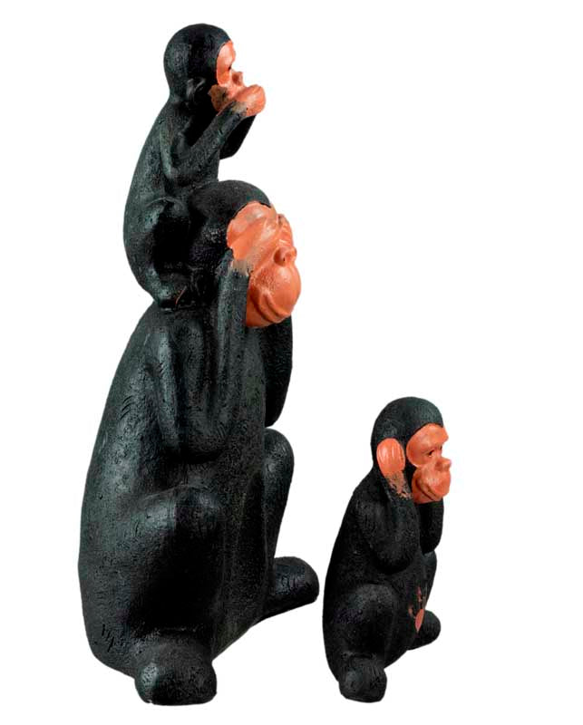 Statuette 3 Singes De La Sagesse En Résine – Décoration Asiatique