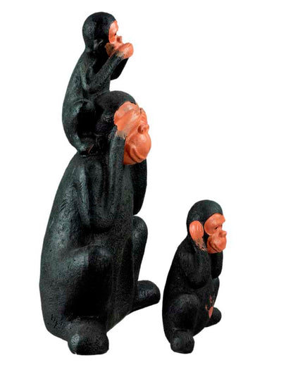 Statuette 3 Singes De La Sagesse En Résine – Décoration Asiatique