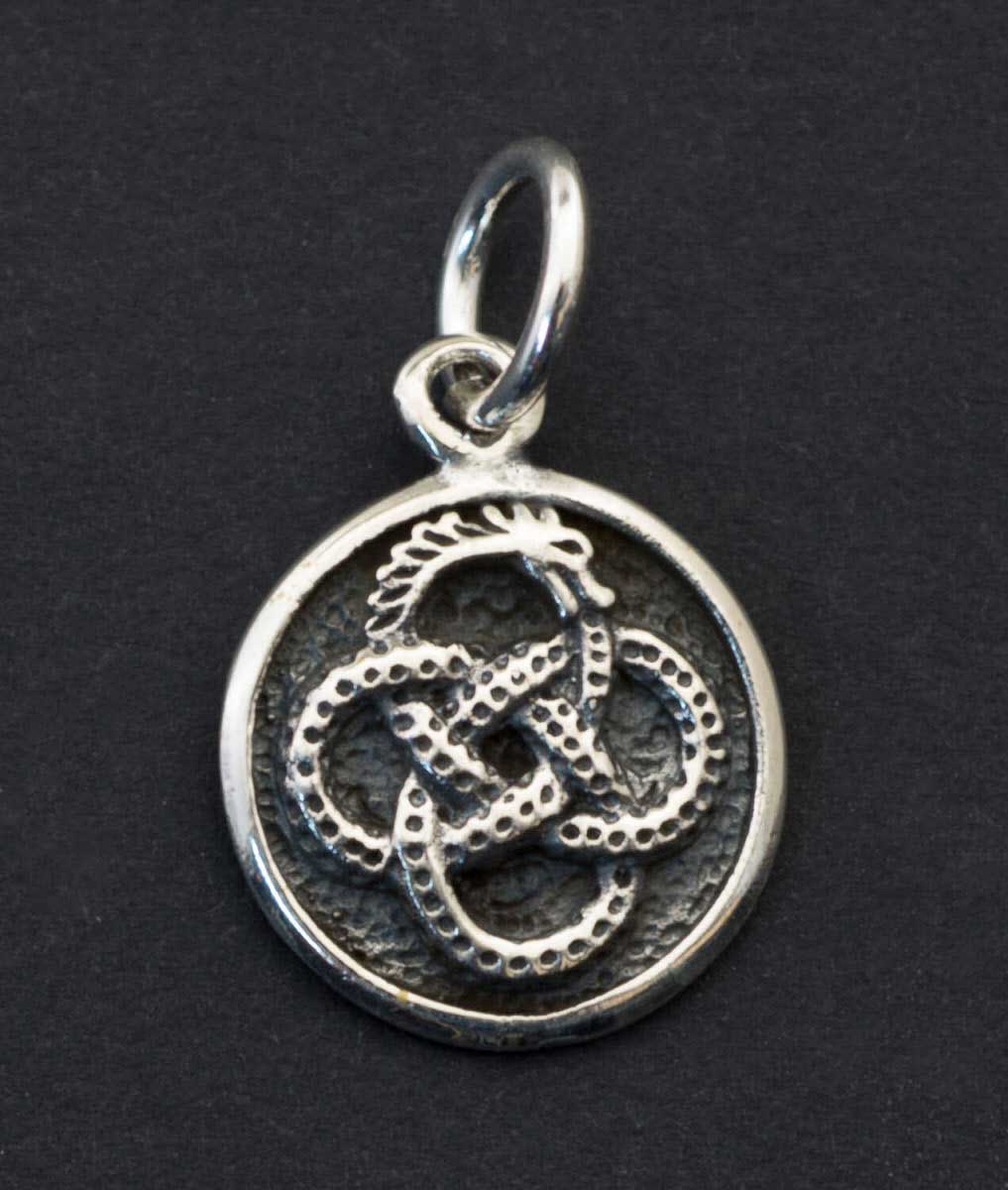Pendentif dragon celtique en argent 925 – Bijou mythologique symbole d’éternité