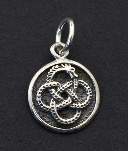 Pendentif dragon celtique en argent 925 – Bijou mythologique symbole d’éternité
