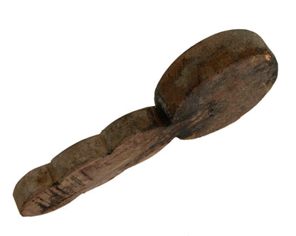 Ancien Moulin À Épices En Bois Sculpté – Artisanat Populaire Indien Et Népalais