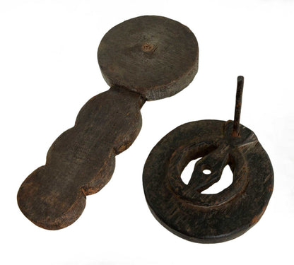 Ancien Moulin À Épices En Bois Sculpté – Art Asiatique Populaire Coutumier