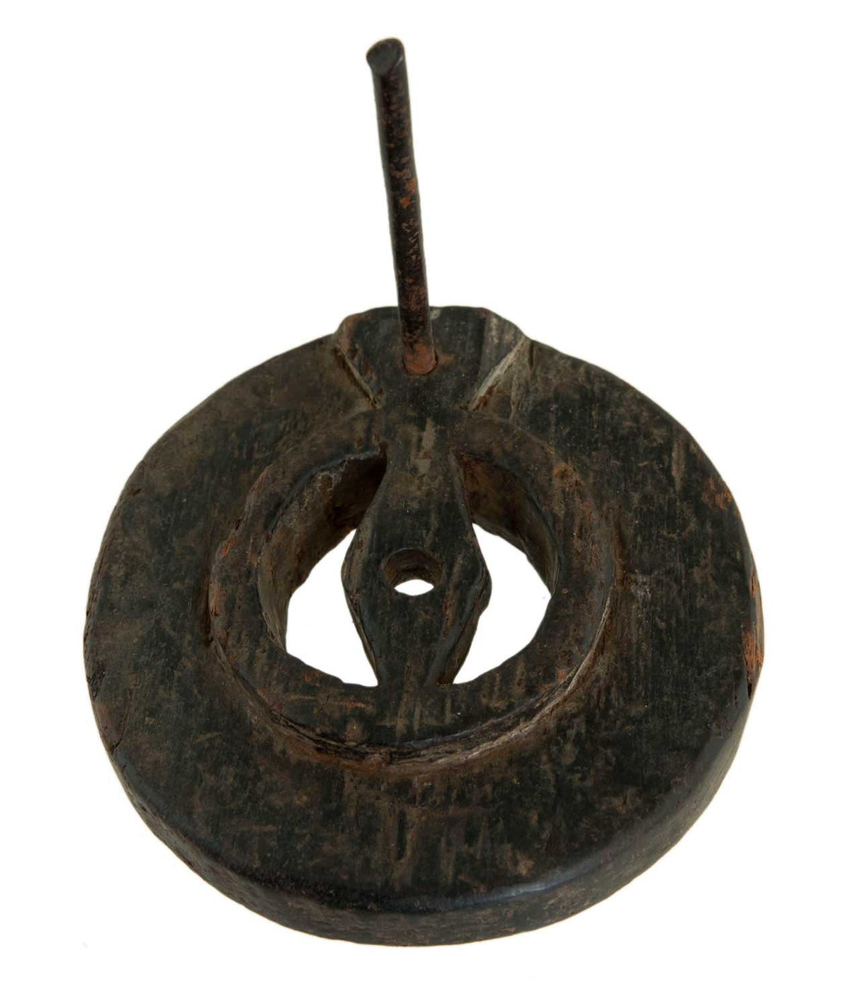 Ancien Moulin À Épices En Bois Sculpté – Art Asiatique Populaire Coutumier