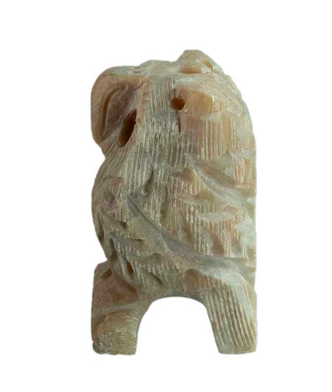 Figurine Chouette En Stéatite – Sculpture Artisanale D'Inde