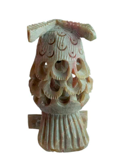 Figurine Chouette En Stéatite – Sculpture Artisanale D’Inde