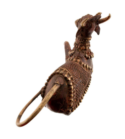 Vache Sacrée Nandi Dhokra – Statue en Laiton, Art Tribal du Bastar Inde