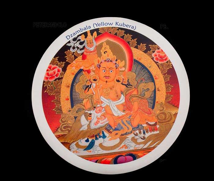 Sticker Intérieur Dzambala Jaune – Kubera Dieu De La Richesse Du Bouddhisme Tibétain