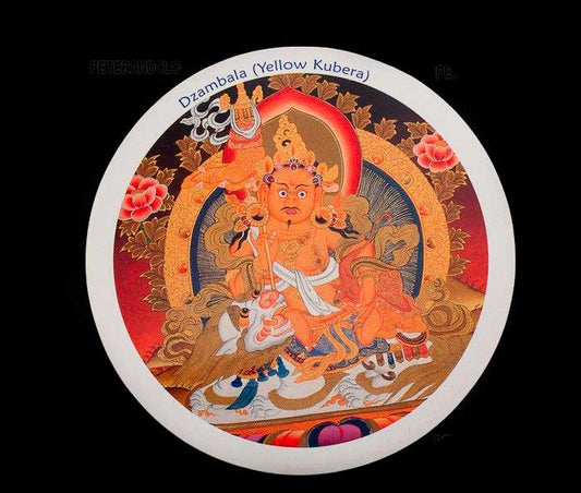 Sticker Intérieur Dzambala Jaune – Kubera Dieu De La Richesse Du Bouddhisme Tibétain