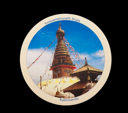 Sticker Intérieur Stupa Swayambhunath – Symbole Du Bouddhisme Tibétain Au Népal