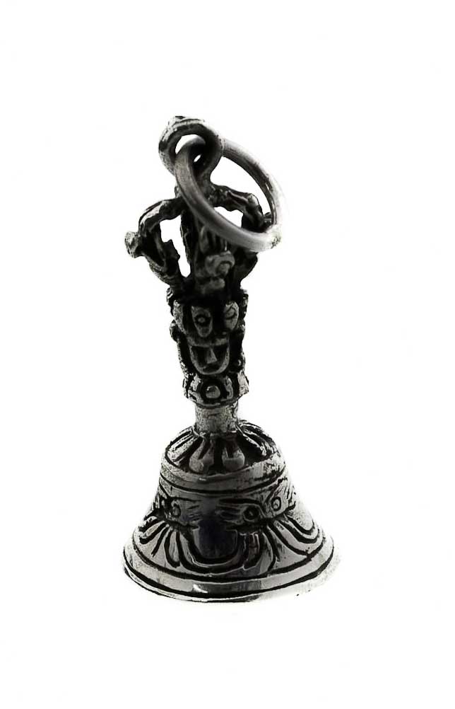 Pendentif bouddhiste Cloche et Dorje Vajra en Argent 925