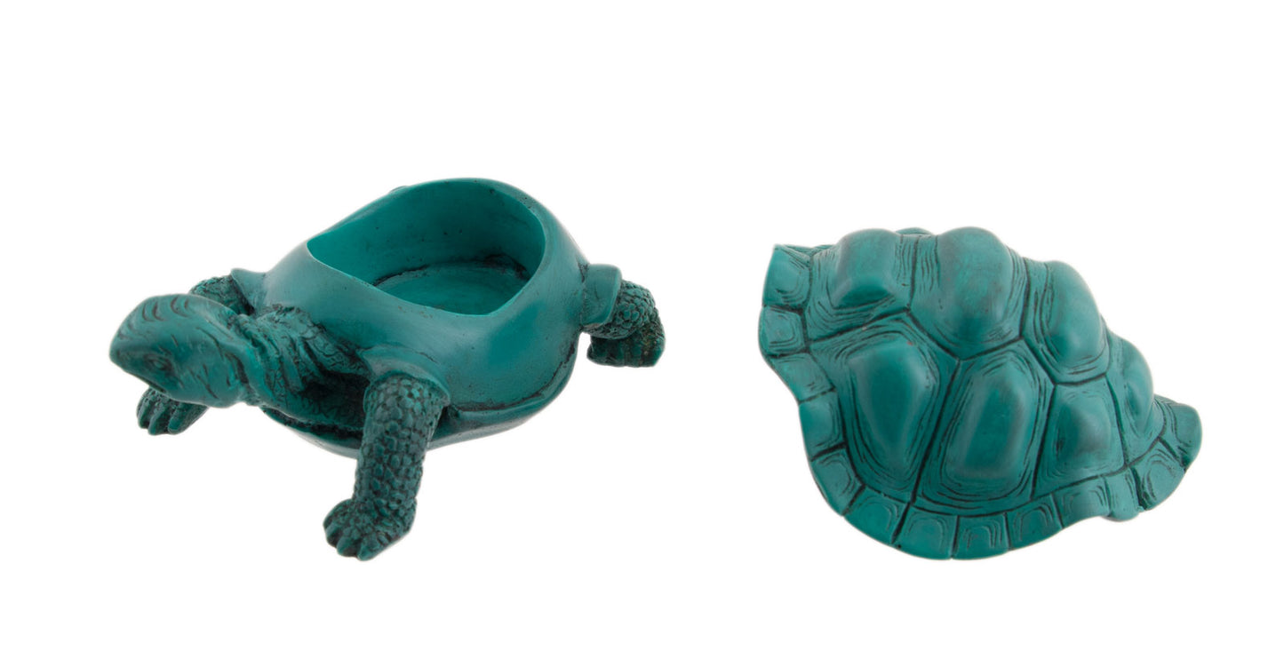 Boîte À Bijoux Tortue En Résine Turquoise – Artisanat Népalais
