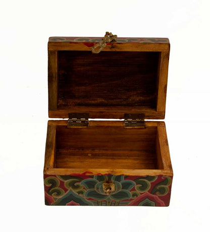 Boîte à bijoux artisanale du Népal – coffret Chepu et Kirtimukha décor sacré himalayen