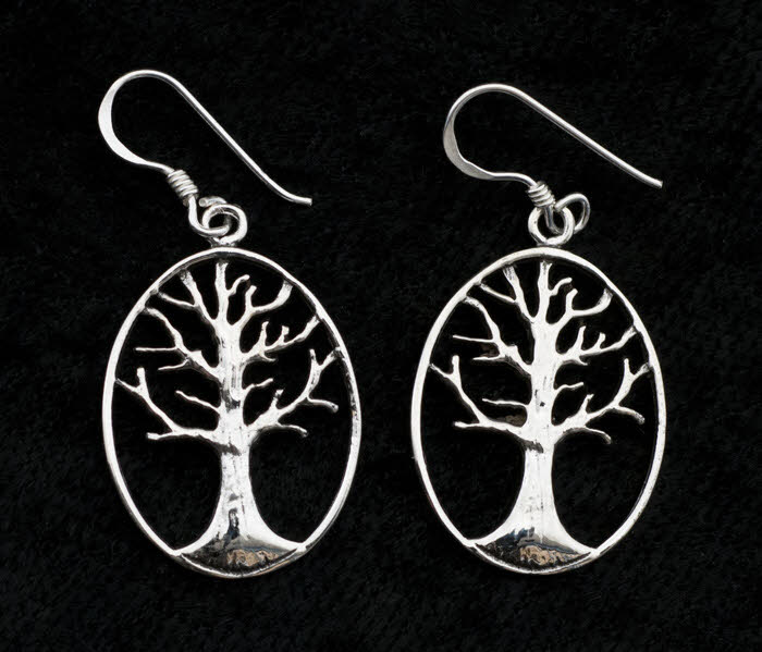 Boucles d’oreilles Arbre de Vie en argent 925 – Bijou symbolique moderne et élégant