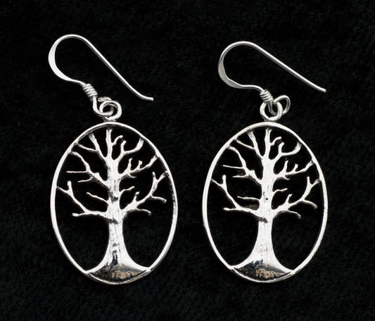 Boucles d’oreilles Arbre de Vie en argent 925 – Bijou symbolique moderne et élégant