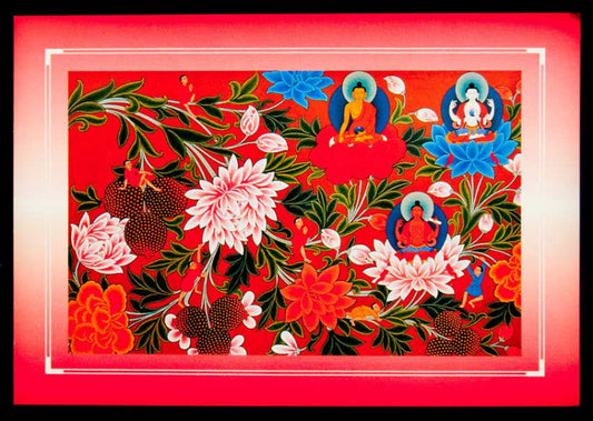 Carte Postale Bouddha Et Lotus Bouddhiste du Népal