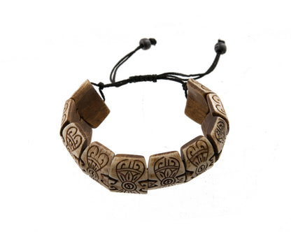 Bracelet Tibétain Dorje Vajra Gravé en Os de Yak – Symbole Bouddhiste