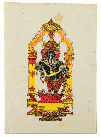 Carte De Vœux Ganesh – Papier Népalais Artisanat Spirituel