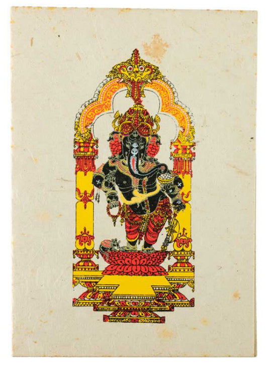 Carte De Vœux Ganesh – Papier Népalais Artisanat Spirituel
