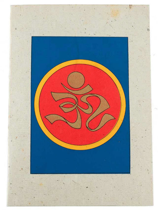 Carte De Vœux Bouddhiste Om Sacré – Papier Népalais Artisanat Spirituel