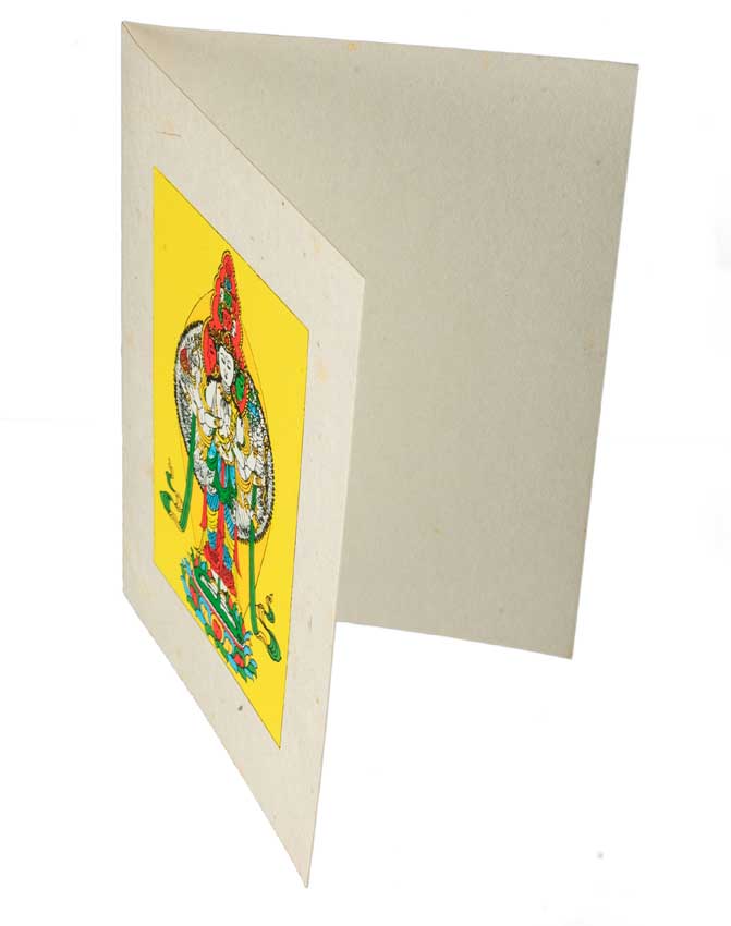 Carte De Vœux Bouddhiste Avalokitesvara – Papier Népalais Artisanat Spirituel