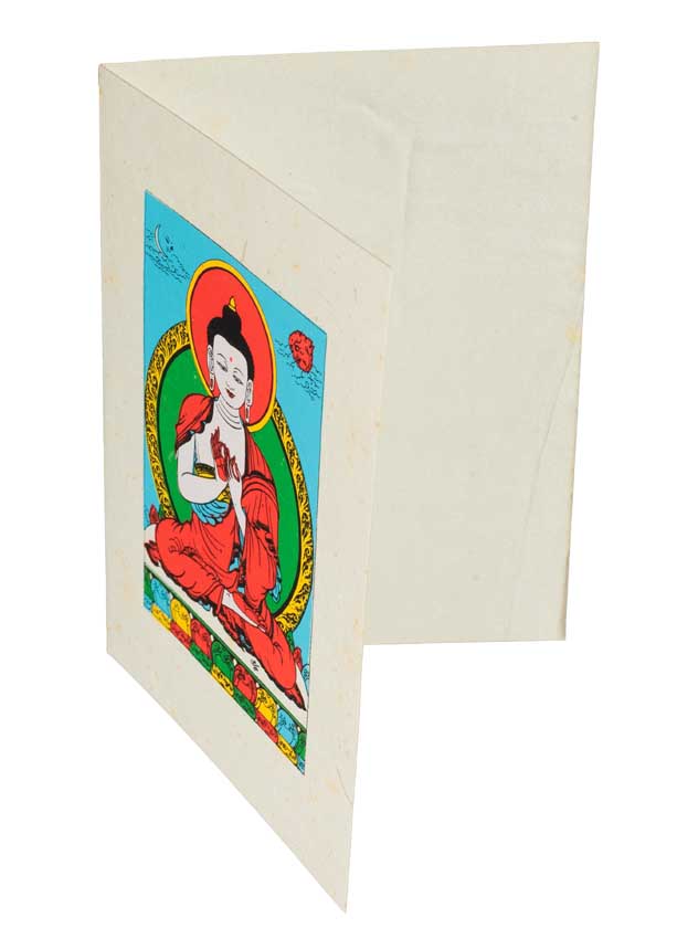 Carte De Vœux Bouddhiste Bouddha Vairocana – Papier Népalais Artisanat Spirituel