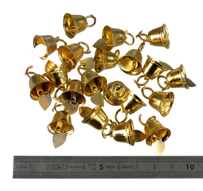 Lot de 10 ou 20 Mini Grelots Dorés en Métal Ø 16 mm – Accessoires Créatifs Indiens