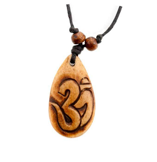 Collier Tibétain Ou Népalais Avec Pendentif Corne De Yak Om Le Son Sacré