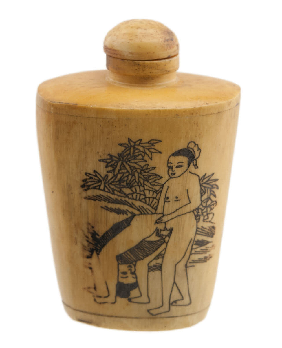 Ancienne Tabatière Kamasutra – Fiole à Tabac Artisanale du Népal