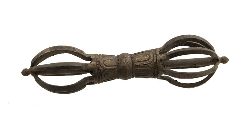 Ancien Dorje Vajra En Fer – Objet Rituel Bouddhiste Tibétain